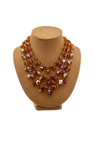 Bijou haute couture topaze vintage aux perles rondes facettées, éclat ambré artisanat parisien 1945