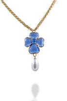 Collier en pâte de verre fait à la main en France Saphir 