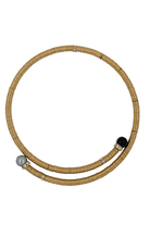 Collier ras de cou dorée et perles grises nacrées et noir et strass dorée 