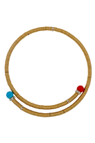 Collier ras de cou dorée et perles turquoise et corail et strass