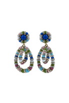 Boucles d'Oreilles en perles multicolore bleu, vert, rose et turquoise petite small et pendantes avec un fermoir clip