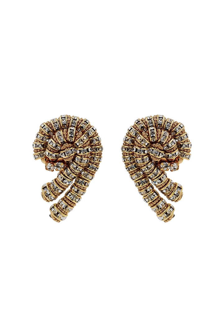 Boucles d'oreilles clip Mayfair en strass cristal, création Françoise Montague Paris