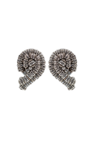 Boucles d'oreilles clip Mayfair argentées en strass cristal, atelier parisien Paris
