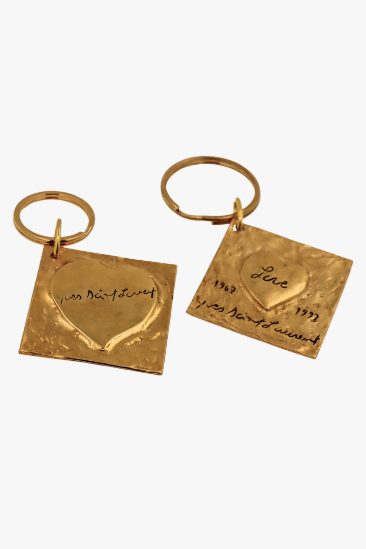 Lots de deux porte clés vintage YSL doré 