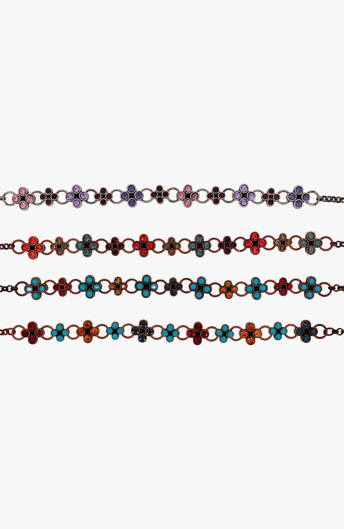 Collier ras de cou avec fleur colorés chocker 