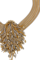 Collier couture fait à la main à paris en chaîne bicolore et rondelle de strass - Bijou de luxe