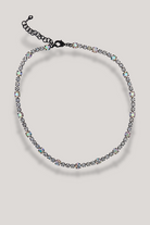 collier chaine noir strass blanc femme bijou fantaisie 