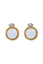 Boucles d'oreilles rondes cabochon oreilles percées en pâte de verre cristal