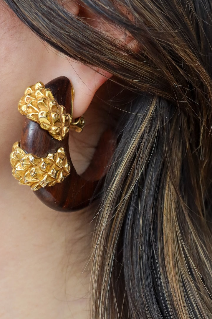 Boucles d'oreilles anneaux Dominique Aurientis - Créole Vintage - Pièce unique 