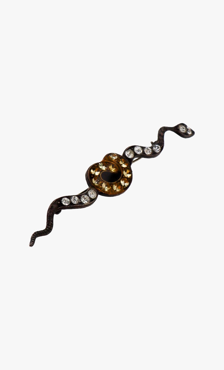 Broche en forme de serpent très fin ornée de strass