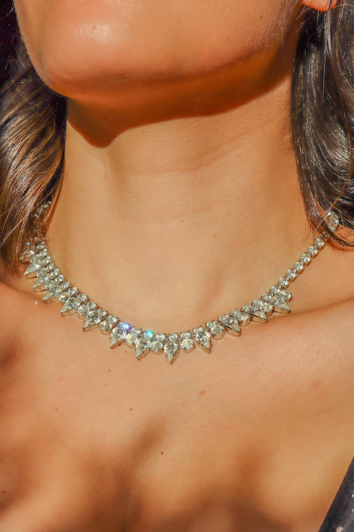 Collier vintage effet diamant bijou fantaisie 