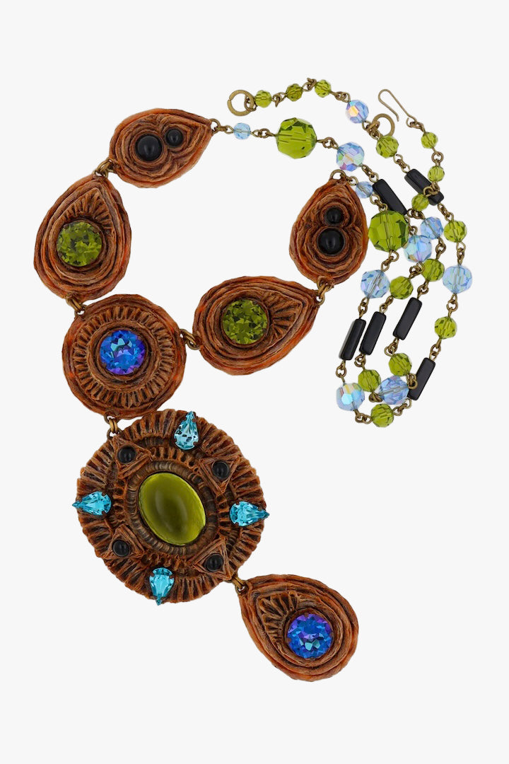 Collier vintage pièce unique du créateur henry en résine 