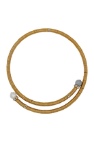 Collier ras de cou dorée et perles blanche et grise 