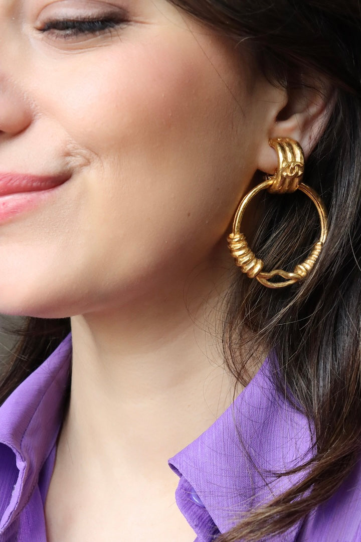 Boucles D'Oreilles Vintage Françoise Montague à Clips - Lucite Multicolore N°8 - Occasion Très Bon État