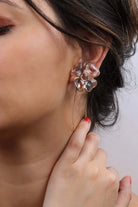 Boucles d'oreilles Amalfi pâte de verre cristal transparent coulée flamme atelier Paris Françoise Montague